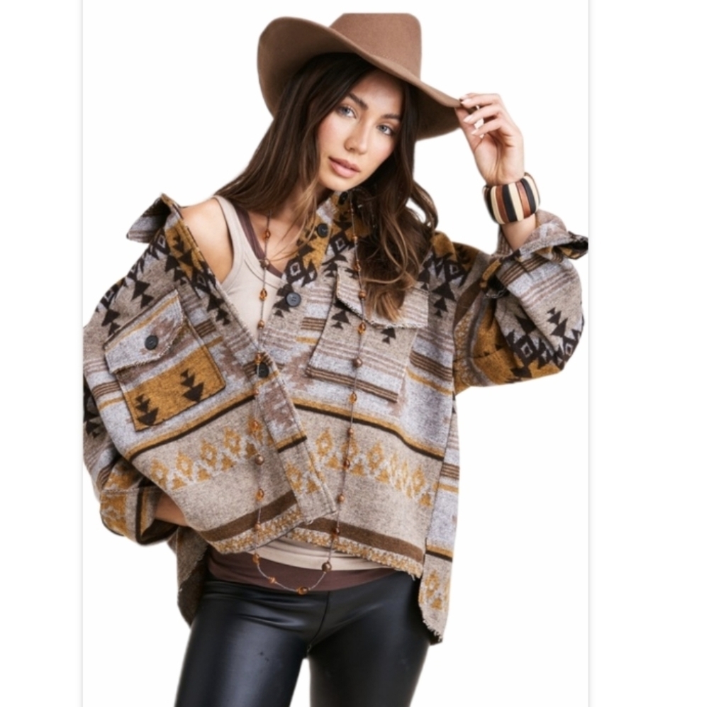 Yellowstone Aztec Shacket Jacket Nwt